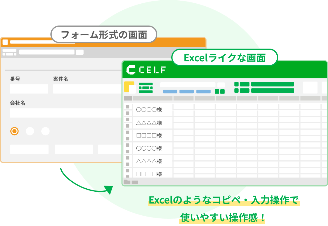 Excelのようなコピペ・入力操作で使いやすい操作感！